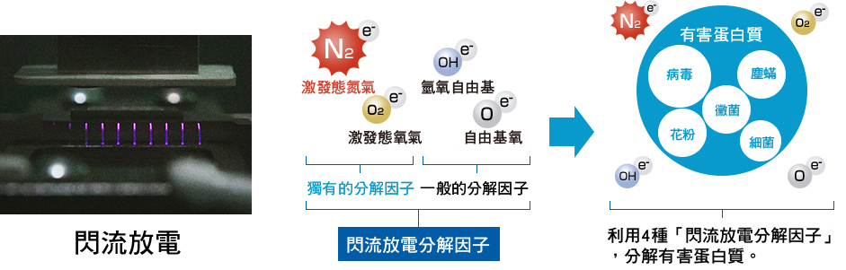 閃流放電 | 利用4種「閃流放電分解因子」分解有害蛋白質